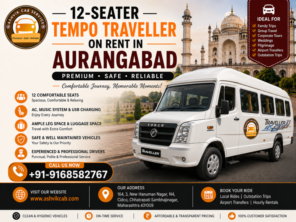 12-Seater Tempo Traveller on Rent in Aurangabad