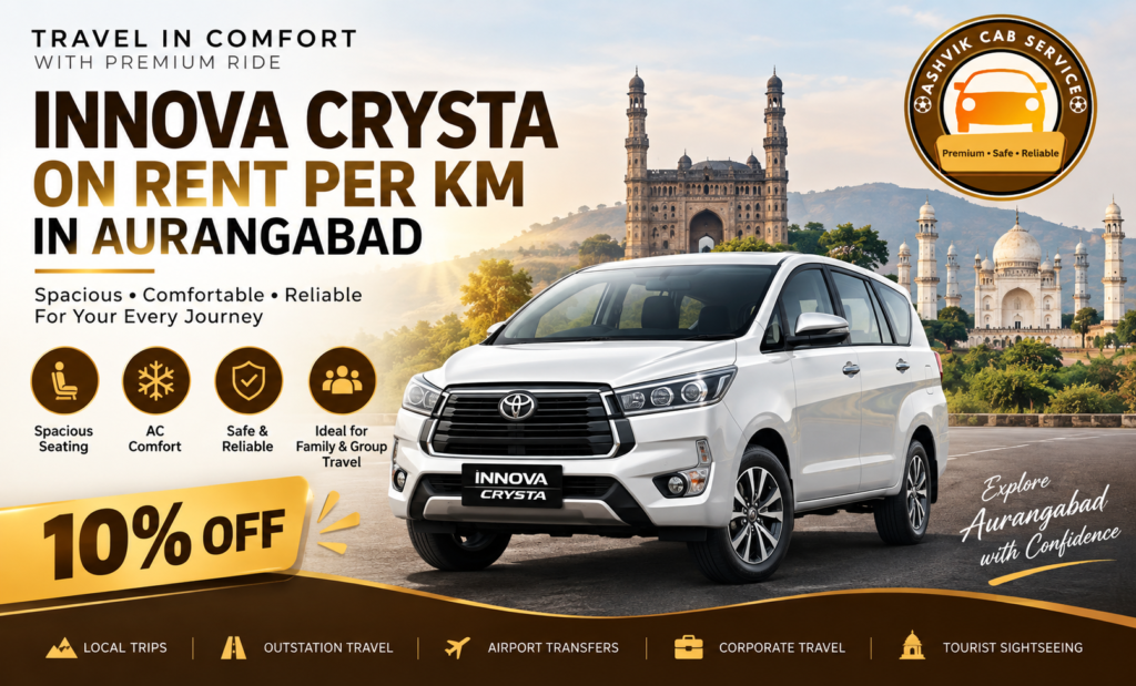 innova crysta on rent per km in aurangabad